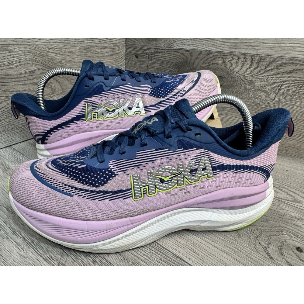 Hoka Skyflow Womans's 9.5 B Running Shoes Blue ~ Pink Sneakers Athletic
